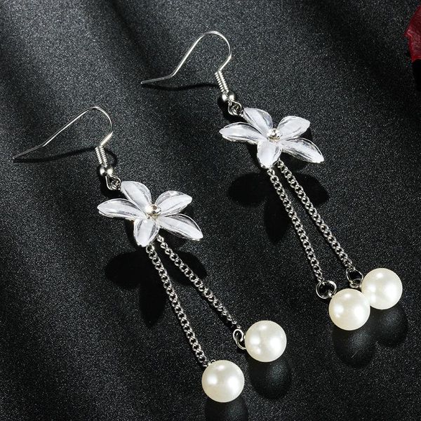 

dangle & chandelier temperament pearl flower retro earrings jewelry accessories 2021, Silver