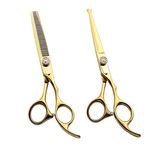 

hair scissors 6 inch japanese stainless steel 9cr round tip safety titanium cutting thinning barber accessories