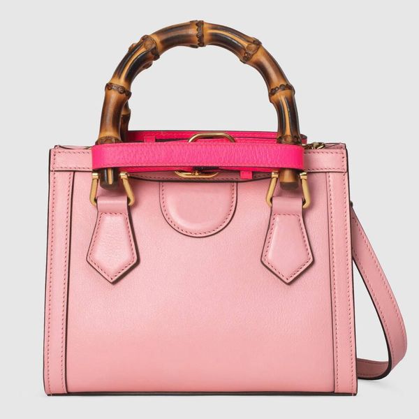 

travel tote bag leather tote bags bamboo double handle golden metal letter decoration shoulder large capacity fashion style designerbag