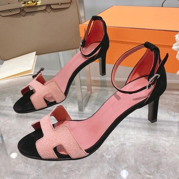 

sandals elegant simple casual women shoes gnuine leather hollow 2021, Black