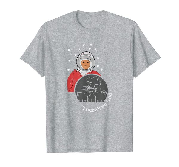 

there's no god retro atheist space t-shirt, White;black