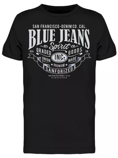 

blue denim san francisco tee men's -image by shutterstock, White;black