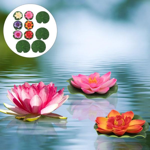 

decorative flowers & wreaths 10pcs fish tank lotus decors pond fountain artificial