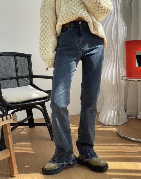 

women's jeans woman fashion full cotton blue