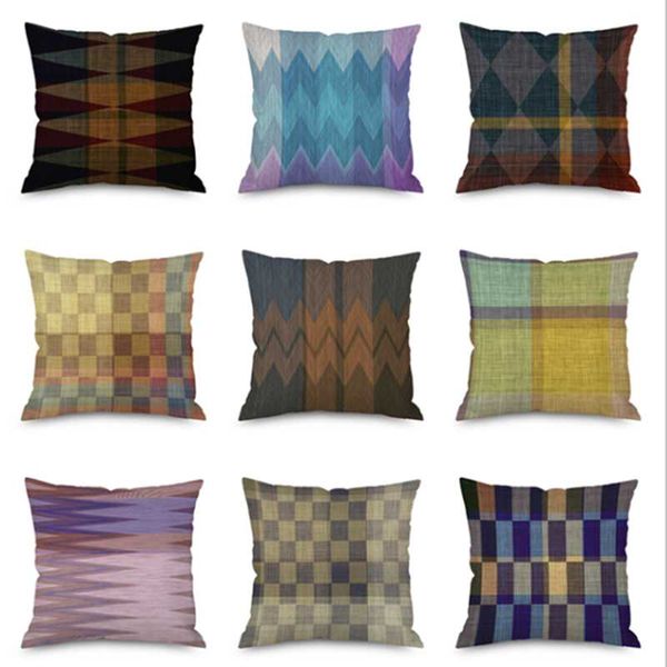 

1pcs linen pillow case simple geometric cushion coffee large square cushion/decorative