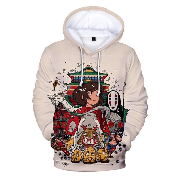 

women's hoodies & sweatshirts spirited away 3d hoodie women/men fashion harajuku style anime print pullover, Black