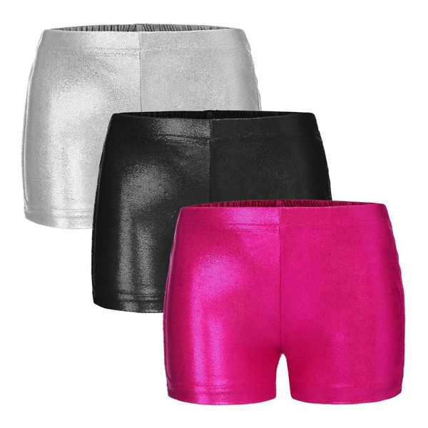 

shorts kids girl elastic waist sports bottoms for ballet dance yoga gymnastic workout bright bronzing dancewear children, Black