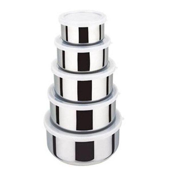 

bowls bowl 5pcs/set stainless steel mixing crisper container 5 with lids for kitchen tools tablewar