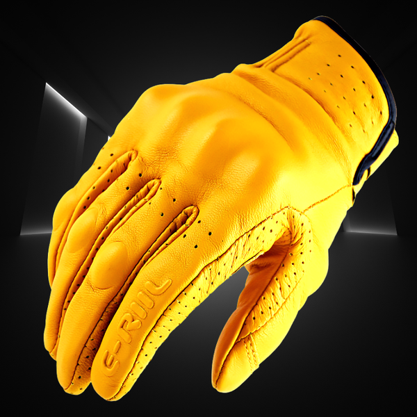 

genuine leather retro motorcycle gloves men touch screen motocross gloves full finger motorbike vintage biker moto gloves yellowg, Blue;gray