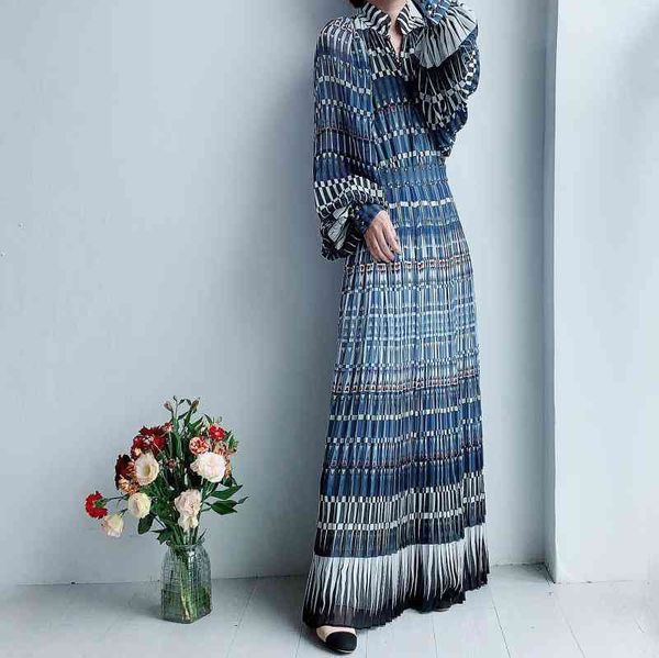 

casual dresses goddess style, beautiful drunk elegant long skirt, blue material heavy industry accordion pleated waist dress woman xff1, Black;gray