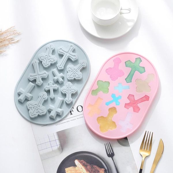 

baking moulds silicone cross mold diy tray chocolate cake decoration pudding soap mould n7mb