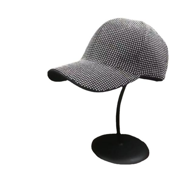 

summer high-end full diamond baseball cap looks small and versatile, Black;white