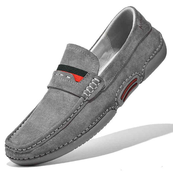 

dress shoes fashion man moccasins men sneakers suede leather loafers slip on flats s driving soft mocassin homme jd8z, Black