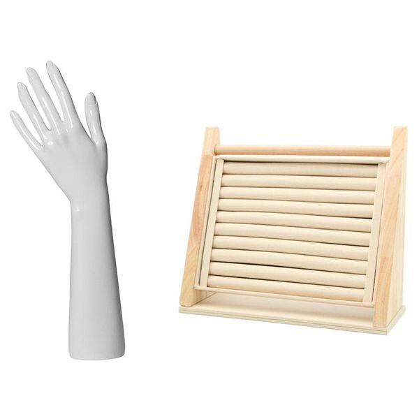 

jewelry pouches, bags 1 pcs hand bangle watch display stand white & wooden ring holder apricot, Pink;blue