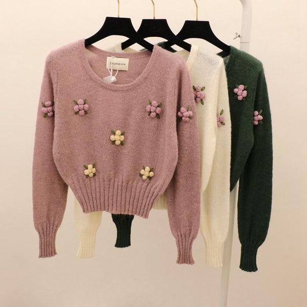 

women's sweaters bud of fund 2021 autumn winters is brief paragraph sweater sets the ball round neck long sleeve blouse, White;black
