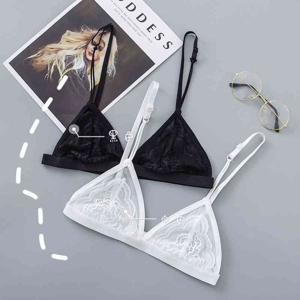 

korean super thin sleeping triangle cup bra without steel ring, Black;white