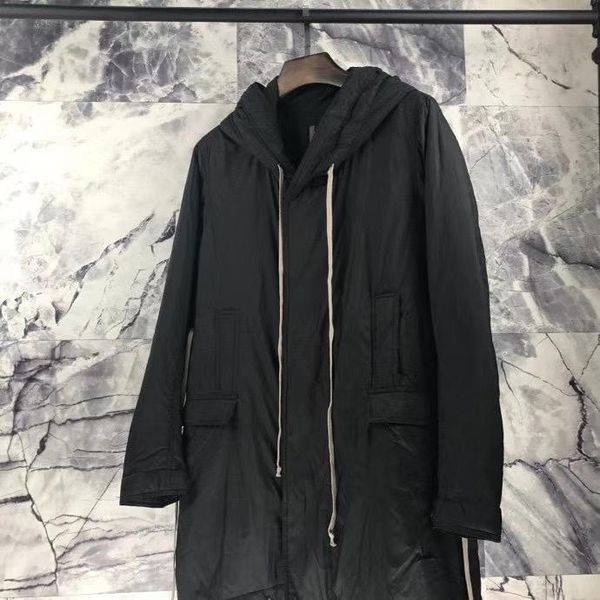 

men's down & parkas discounted men extra long thin quilted hooded jacket, Black