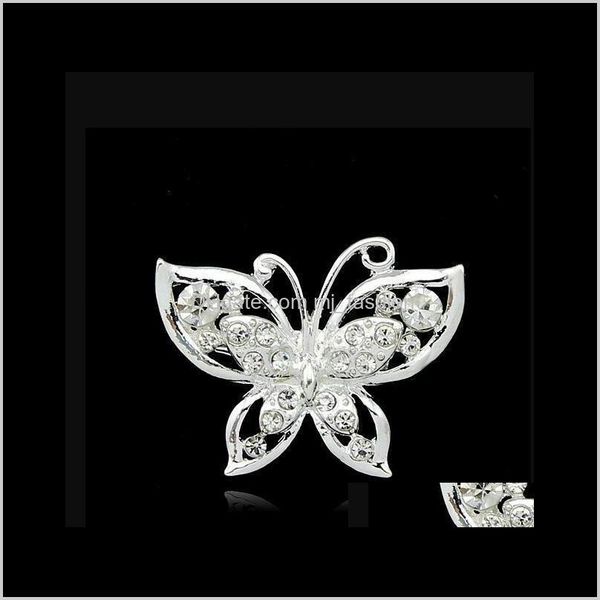 

pins jewelrybutterfly brooch for women rhinestone brooches fashion wedding jewelry sier plated lead ps1055 drop delivery 2021 nsowb, Gray
