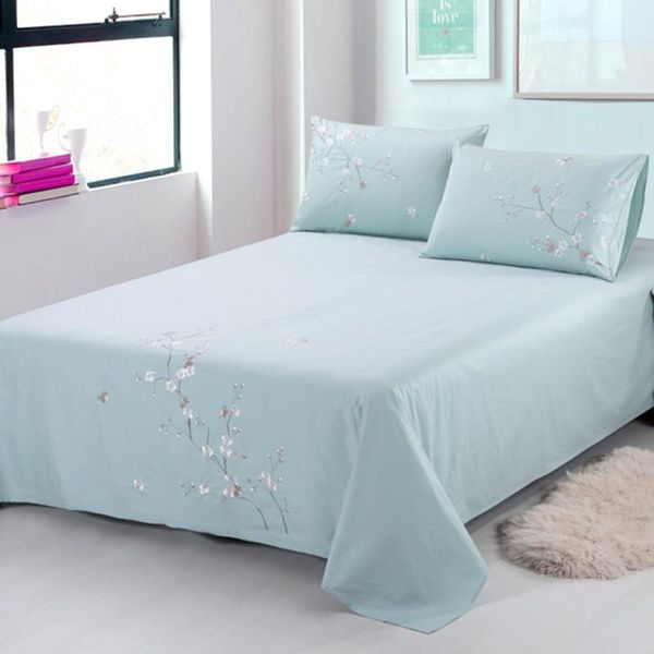 

sheets & sets 100% cotton bed sheet sleep single embroidered case kit piece