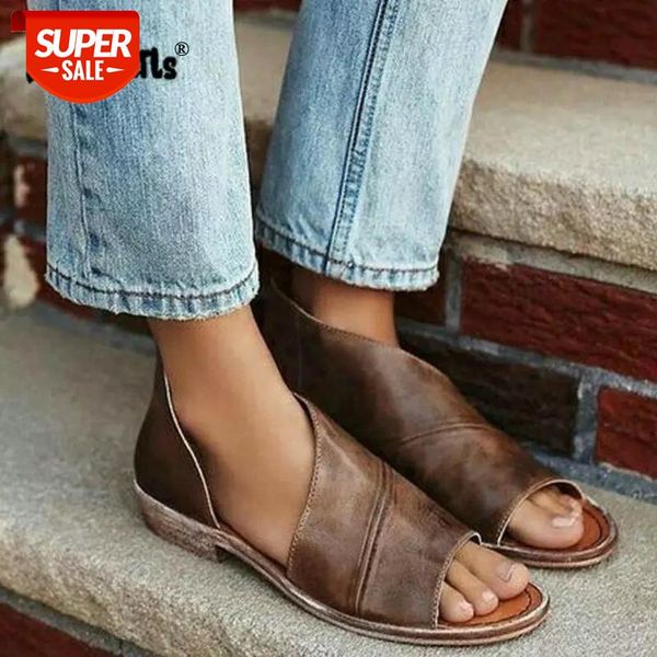 

summer fashion new women casual flat sandals ladies leather open toe shoes female roman beach shoes large size drop shipping #7e2w, Black