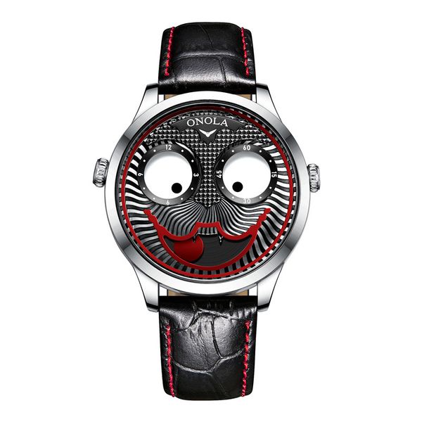 

russian clown onola men's watch trendy brand quartz non-mechanical foreign trade explosion, Slivery;brown