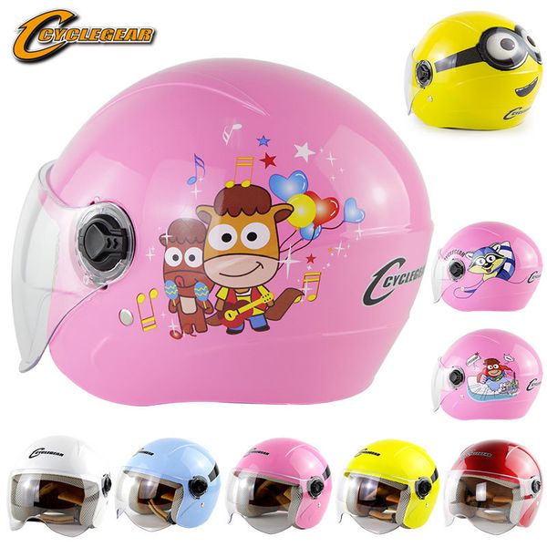 Kinder Motorrad Nette Offene Roller Helm für Kinder Klapp Visier Capacete Half Face Enfant Elektrische Fahrrad Cascos