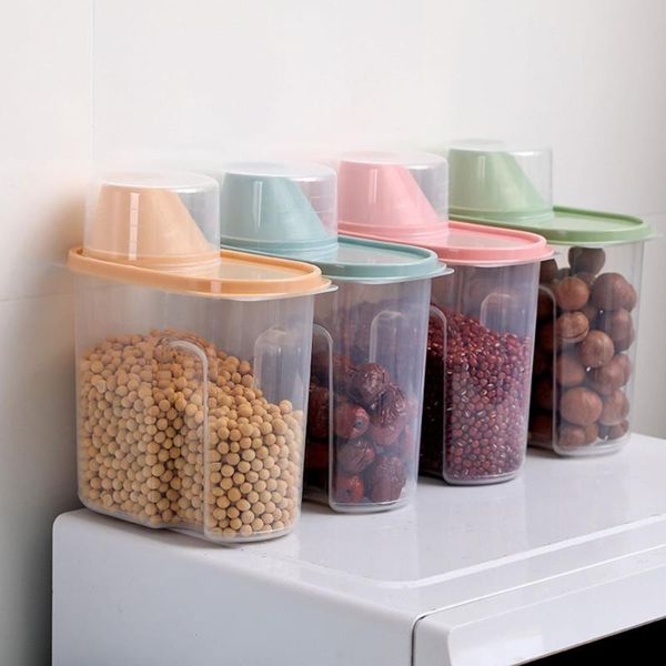 

storage bottles & jars large capacity kitchen box food plastic organizer square rice beans jujube cat convenient dry sealed