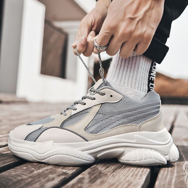 

men casual shoes spring 2021 trendy fashion breathable shoes couple outdoor shoes non-slip wear-resistant large size 46 47, Black