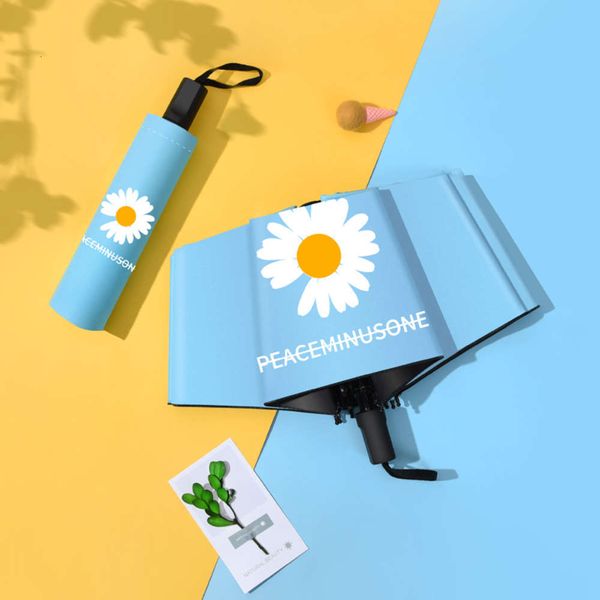 

full automatic gd small daisy black glue ultraviolet umbrella sun protection uv three fold