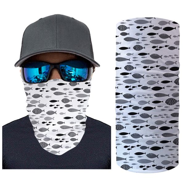 

fish clown bone pattern magic scarf riding silk outdoor mask hood