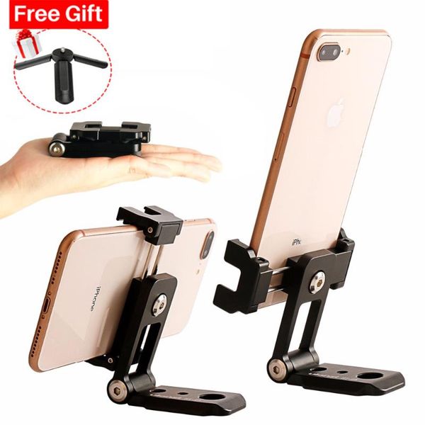 

st-05 all in 1 phone tripod mount clipper w shoe for microphone vertical video shoot clamp holder xs xr tripods