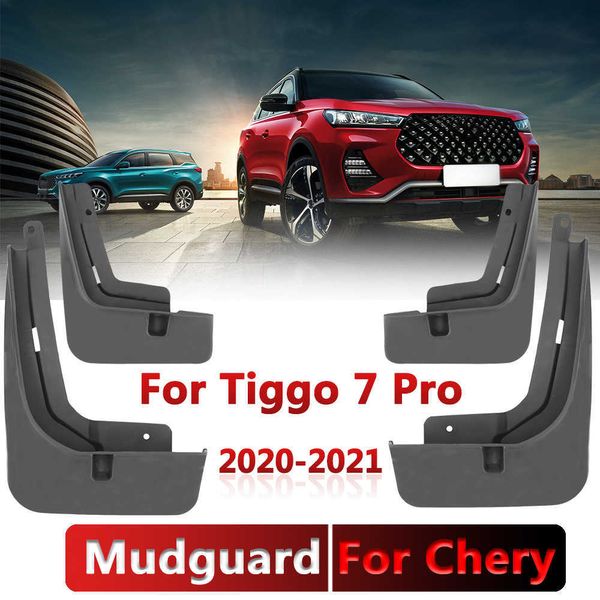 Guard Splash Flap 4 ADET Çamur Flaps Siyah Fender Araba Aksesuarları Chery Tiggo 7 Pro 2020-2021 Ön Arka Çamurluklar Için