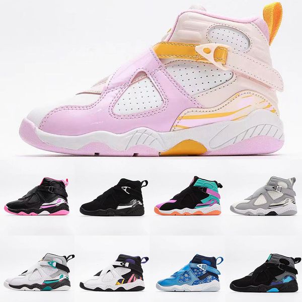 

8s viii kids basktball sneaker pinksicle winterized black size 22-35 aqua cool grey us 6c-3y children south beach girls arctic punch pink to