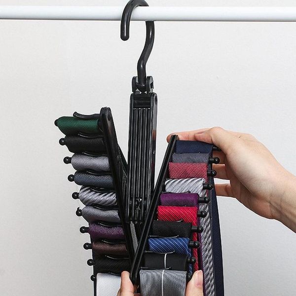 

rows removable tie clip storage rack belt scarves finishing hanger save space for closet home hanging organizer hangers & racks