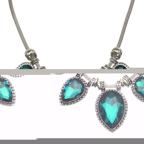 

vintage big crystal stone choker necklace boho luxury water drop necklaces for ladies women jewelry gift chokers, Golden;silver