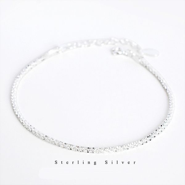 

s925 sterling silver link bracelets for women fashion linkchain hand simple jewelry woman delicate dainty chain girl gift 593618567759, Black