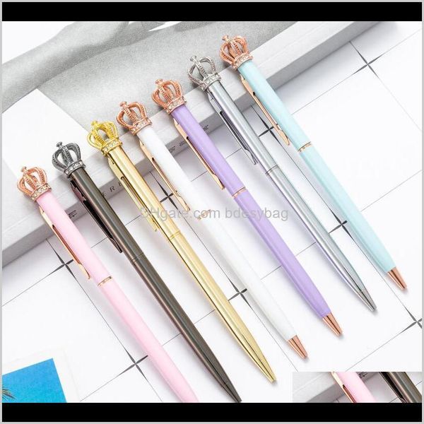 Canetas escrevendo material de escritório escritório negócio industrialMulticolor pendoot metal creative ballpoint caneta personalizado logotipo coroa modelagem advertisin