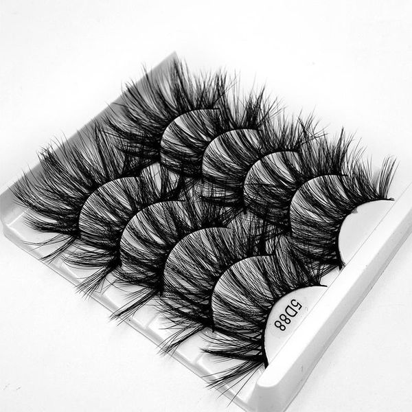 

pairs 5d natural mink hair false eyelashes long wispies lashes handmade criss-cross makeup tools1