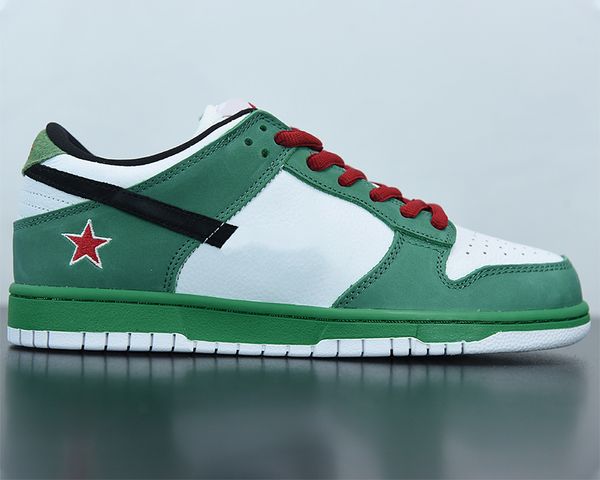 

shoes duks low heinekens skateboard classic green/black/white/red sports outdoor with