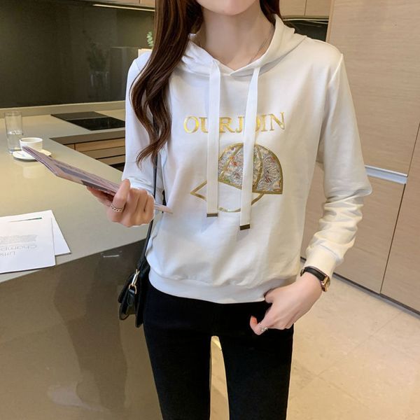 

hooded cotton sweater spring loose long sleeve thin coat, Black
