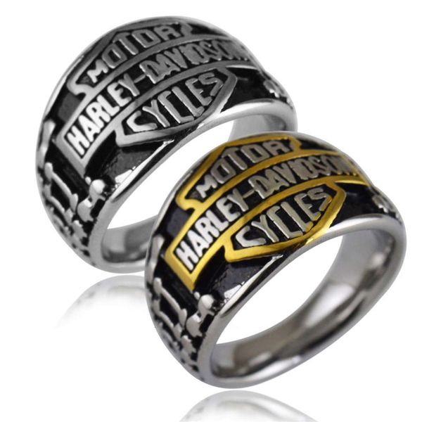 

handmade dominee motorcycle shield harley fashion ring str432, Black