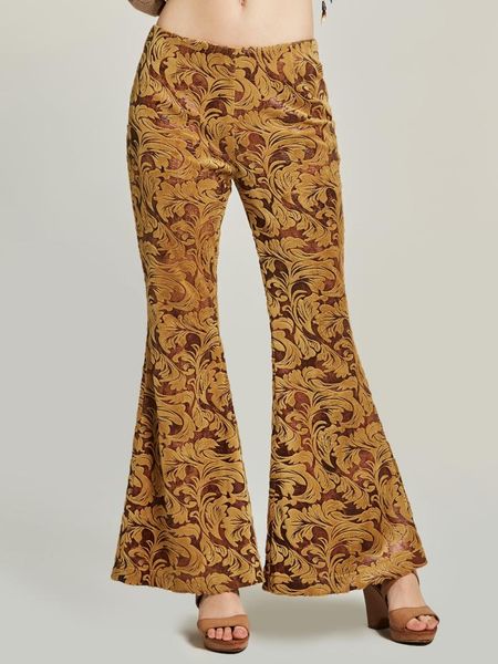 

women's pants & capris bohoartist spring women bohemian slim bellbottoms trousers embroidery full length solid color, Black;white