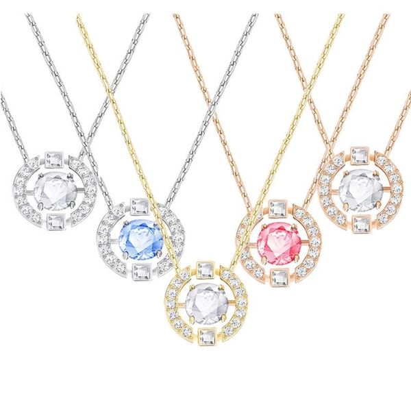

pendant necklaces ufooro explosions beat heart s925 silver necklace item clavicle chain creative fashion rose gold colorful zircon gift jewe