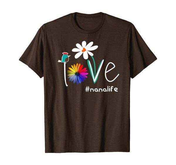 

Woman Mom Love nana life #nanalife Heart Floral Gift T-Shirt, Mainly pictures