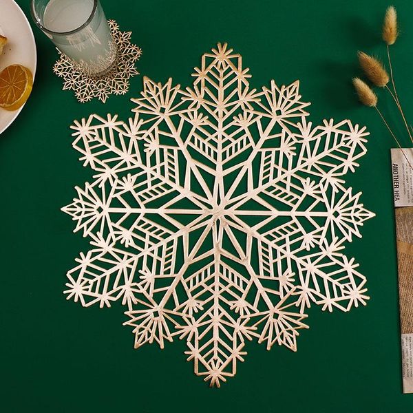 

mats & pads home daily christmas decorative dinner mat pvc snowflake party fashion creative placemat