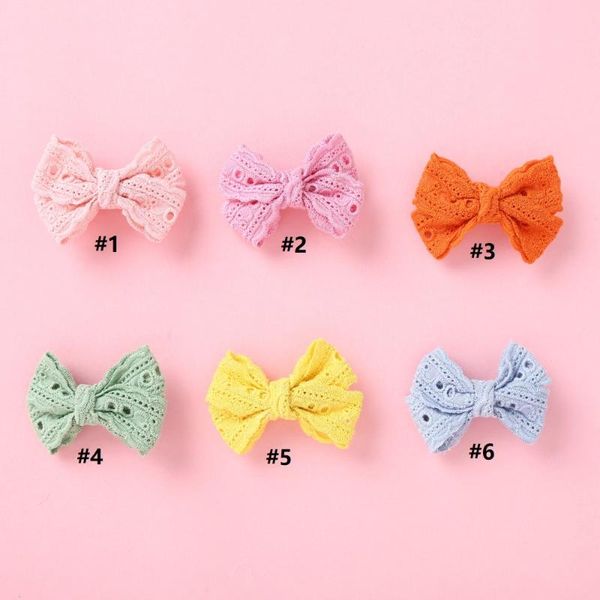 

baby barrettes cotton hair clips for girls candy colors nylon headbands children mini bow accessories, Slivery;white