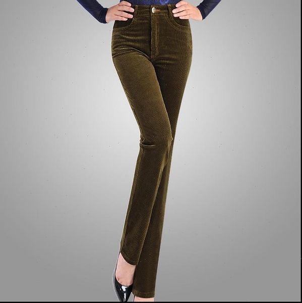 

spring fashion womens capri velvet high waist casual pants corduroy trousers straight stretch slim large size 7xl, Black;white