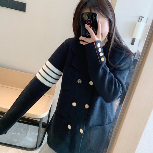 

tb double breasted suit 8622 korean version cuff stripe ins net red temperament wool cardigan coat 5257, White