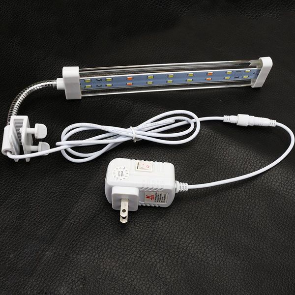

aquariums lighting crystal lamp double row fish tank water plant grow led light mini nano clip aquarium