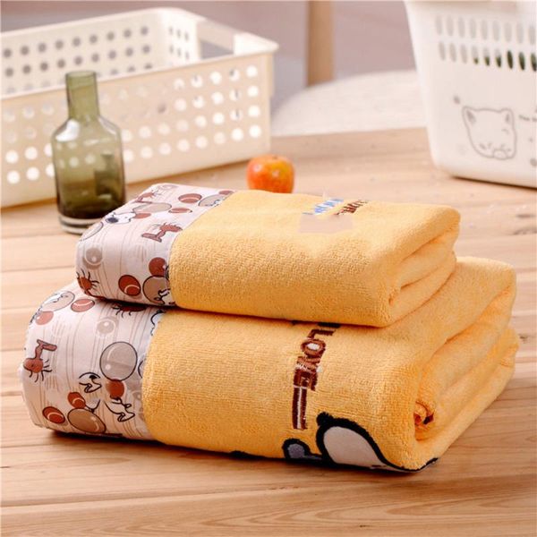 

towel 2-piece bath set soft absorbent cartoon children bathroom outdoor sports beach